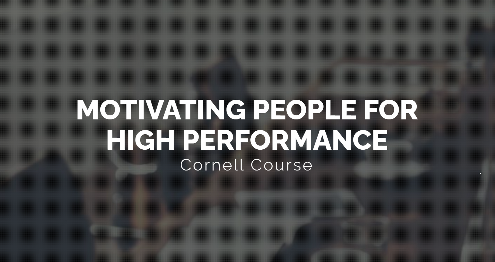 Motivating People for High Performance (LSM596)